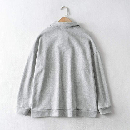 Magenta Angel Other Polo Neckline Solid Loose Sweatshirt