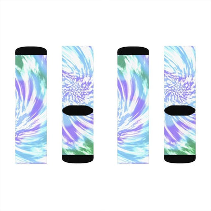 Yellow Pandora Socks Purple Tie Dye Novelty Socks