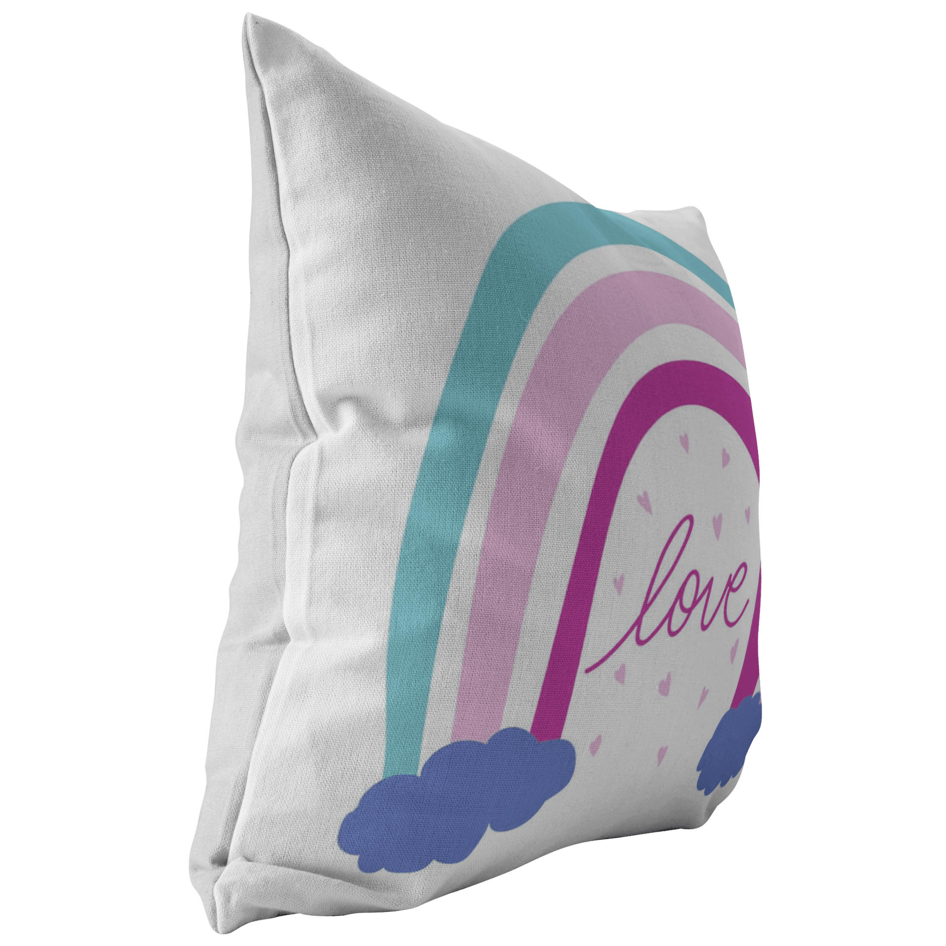 Gold Sooty Textiles & Pillows Rainbow Love Pillow, Colorful pillowcase