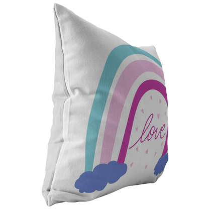 Gold Sooty Textiles & Pillows Rainbow Love Pillow, Colorful pillowcase