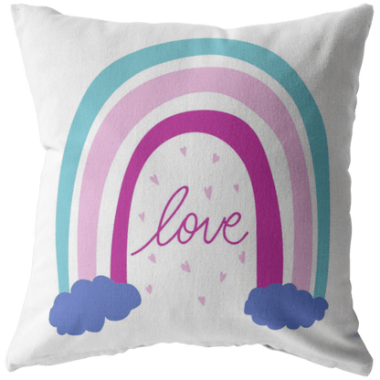 Gold Sooty Textiles & Pillows 16 x 16 / Stuffed & Sewn Rainbow Love Pillow, Colorful pillowcase