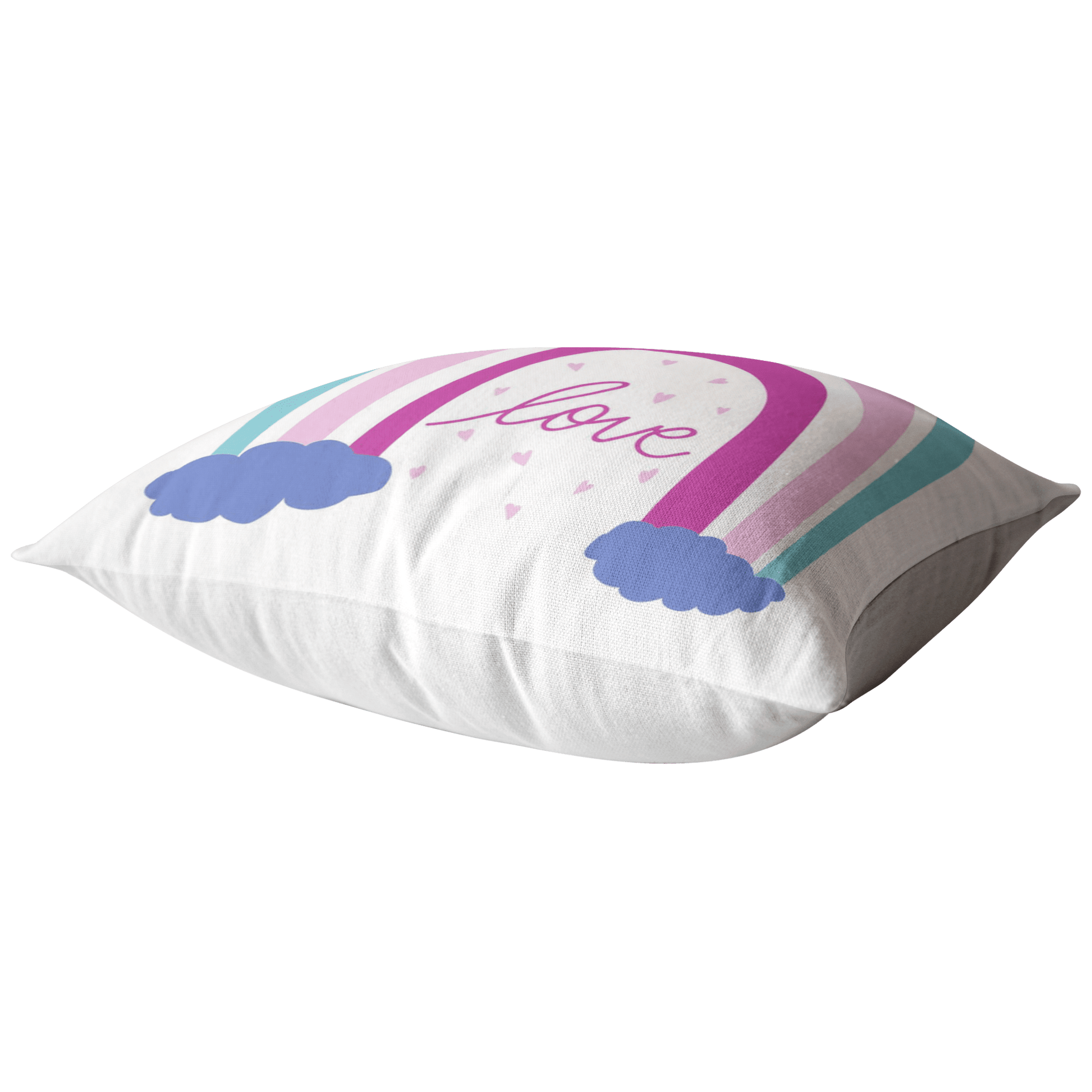 Gold Sooty Textiles & Pillows Rainbow Love Pillow, Colorful pillowcase