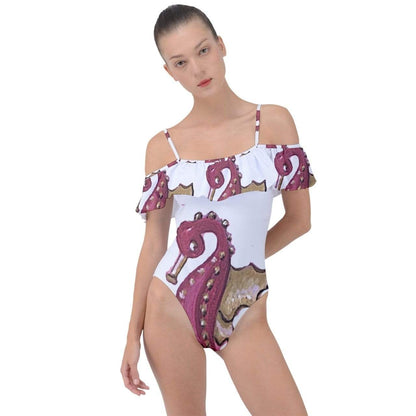 Lavender Coco Dresses Red Seahorse Frill One Piece Swimsuit