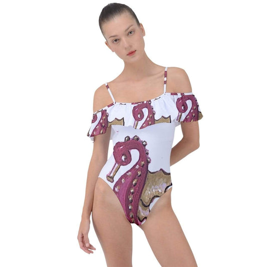 Lavender Coco Dresses Red Seahorse Frill One Piece Swimsuit