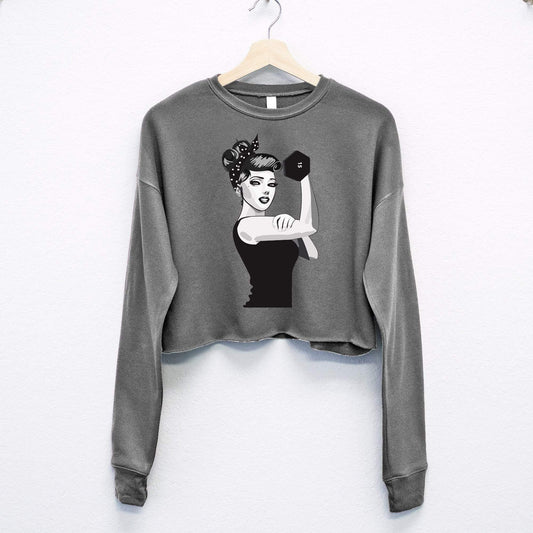 Orange Apollo Women's Clothing ROSIE the RIVETER CROPPED Sweater