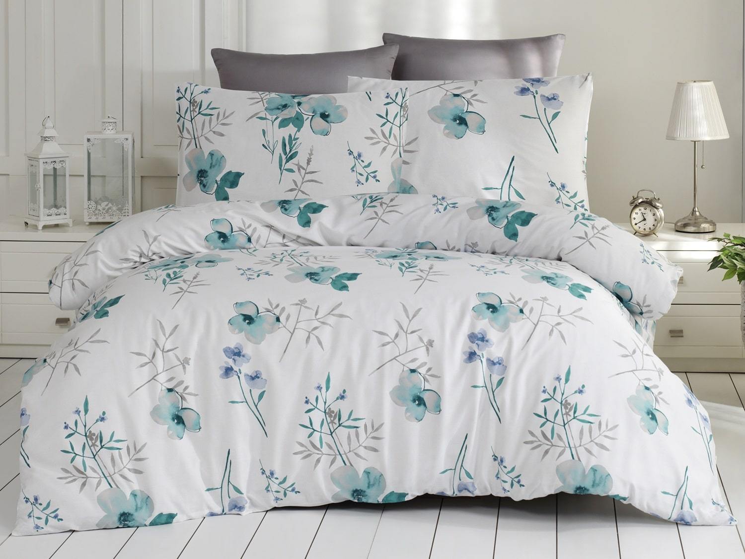 Amethyst Tartarus Home & Garden 200x220 Satin cotton bedding BLOMSTER MINT/EXCLUSIVE