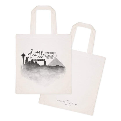 Turquoise Andromeda Totes & Beach Bags Seattle Cityscape Tote Bag