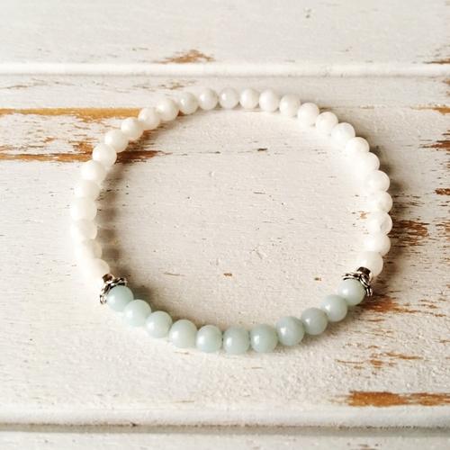 Purple Lily Jewelry & Watches Self-Worth & Good Luck - Amazonite and White