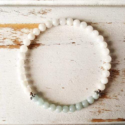 Purple Lily Jewelry & Watches Self-Worth & Good Luck - Amazonite and White