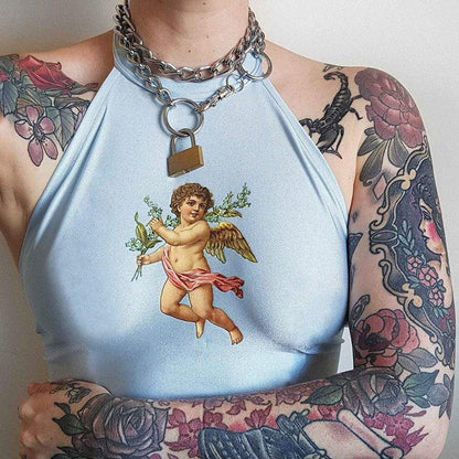 hansleii Blue / S Sexy Cropped Printed Tube Top Women Summer Streetwear Strapless Top 2019 Womens Breathable Bandeau Crop Top