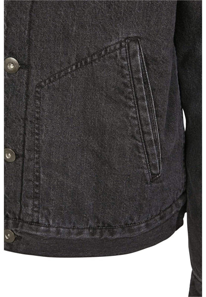 Callisto Men's Clothing Sherpa Lined Jeans Jacket - Black Wash