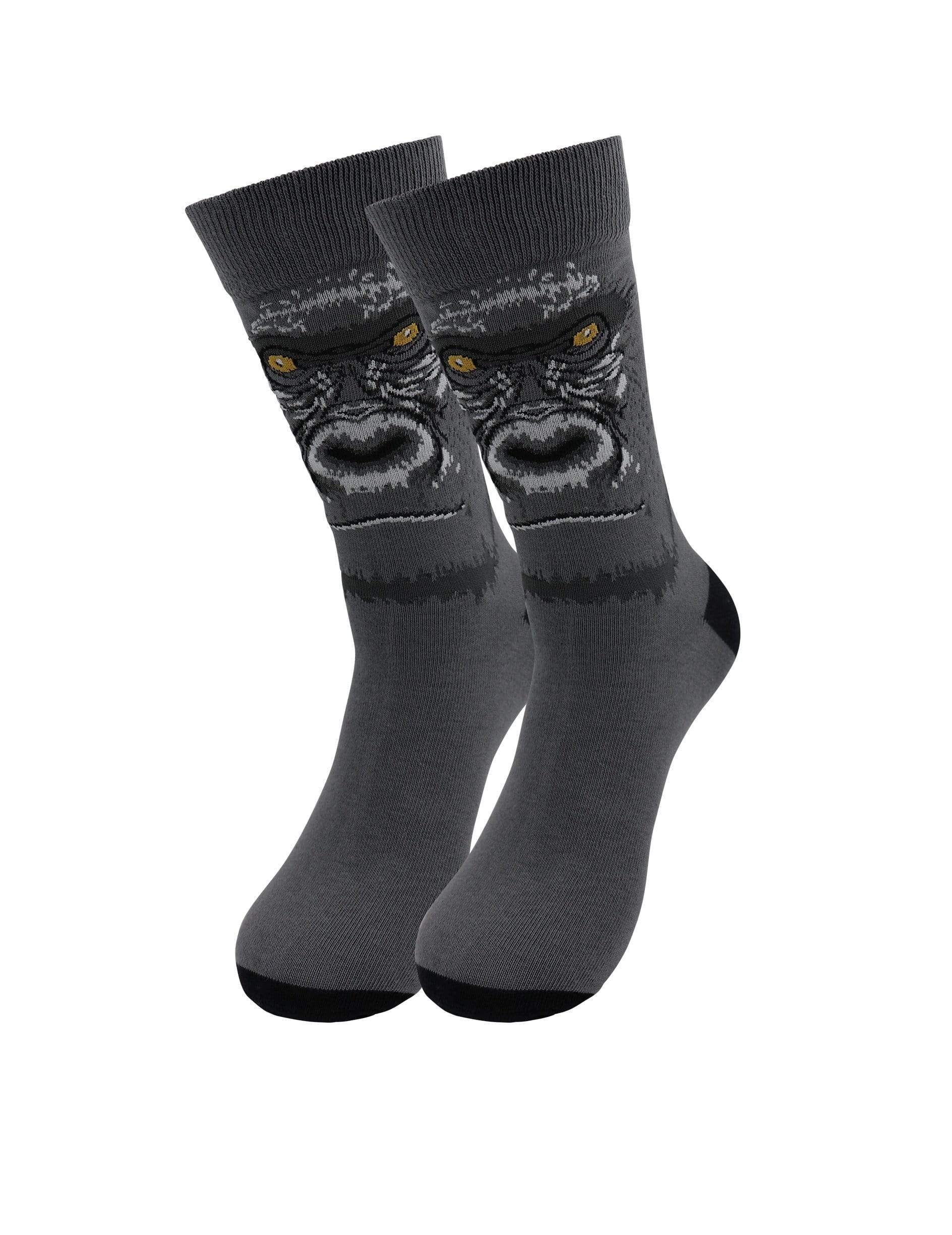 Fuchsia Thrace Socks Sick Socks – Gorilla – Exotic Animals Casual Dress Socks