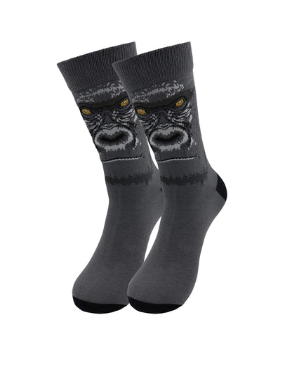 Fuchsia Thrace Socks Sick Socks – Gorilla – Exotic Animals Casual Dress Socks