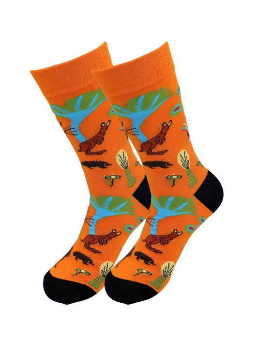 Fuchsia Thrace Socks Sick Socks – Kangaroo ( Orange) – Casual Dress Socks