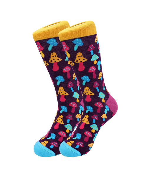 Fuchsia Thrace Socks Sick Socks-Trippy Mushrooms-Trippy Dress Socks