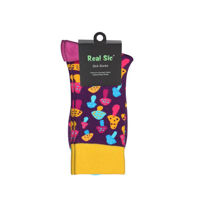 Fuchsia Thrace Socks Sick Socks-Trippy Mushrooms-Trippy Dress Socks
