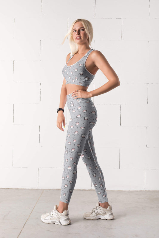 Lavender Millie Novelty Silly Owl Leggings, Capris and Shorts
