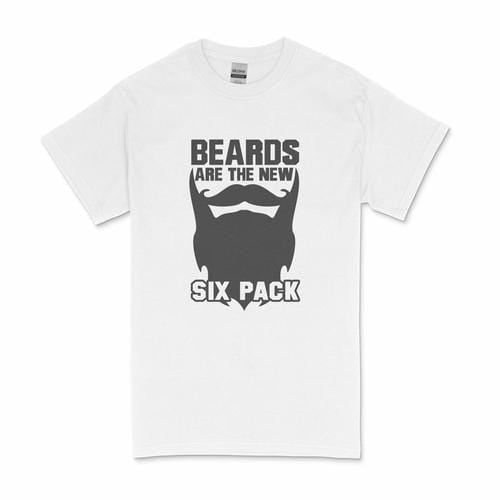 Orange Poppy Women's Clothing 2XL / White Six Pack Beard Men's Tee