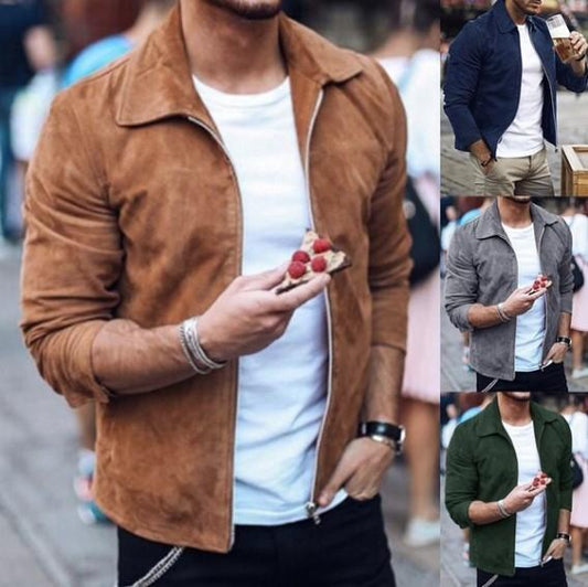 Cjdropshipping Men's Clothing Slim Turn down Collar Jacket