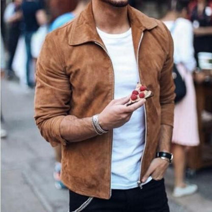 Cjdropshipping Men's Clothing L / Khaki Slim Turn down Collar Jacket