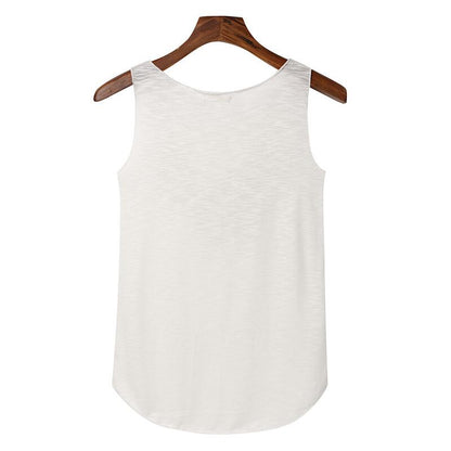hansleii Spring Summer New Tank Tops Women Sleeveless Round Neck Loose Tees 2018 Ladies Colored Feathers Printing T Shirt Vest Singlets