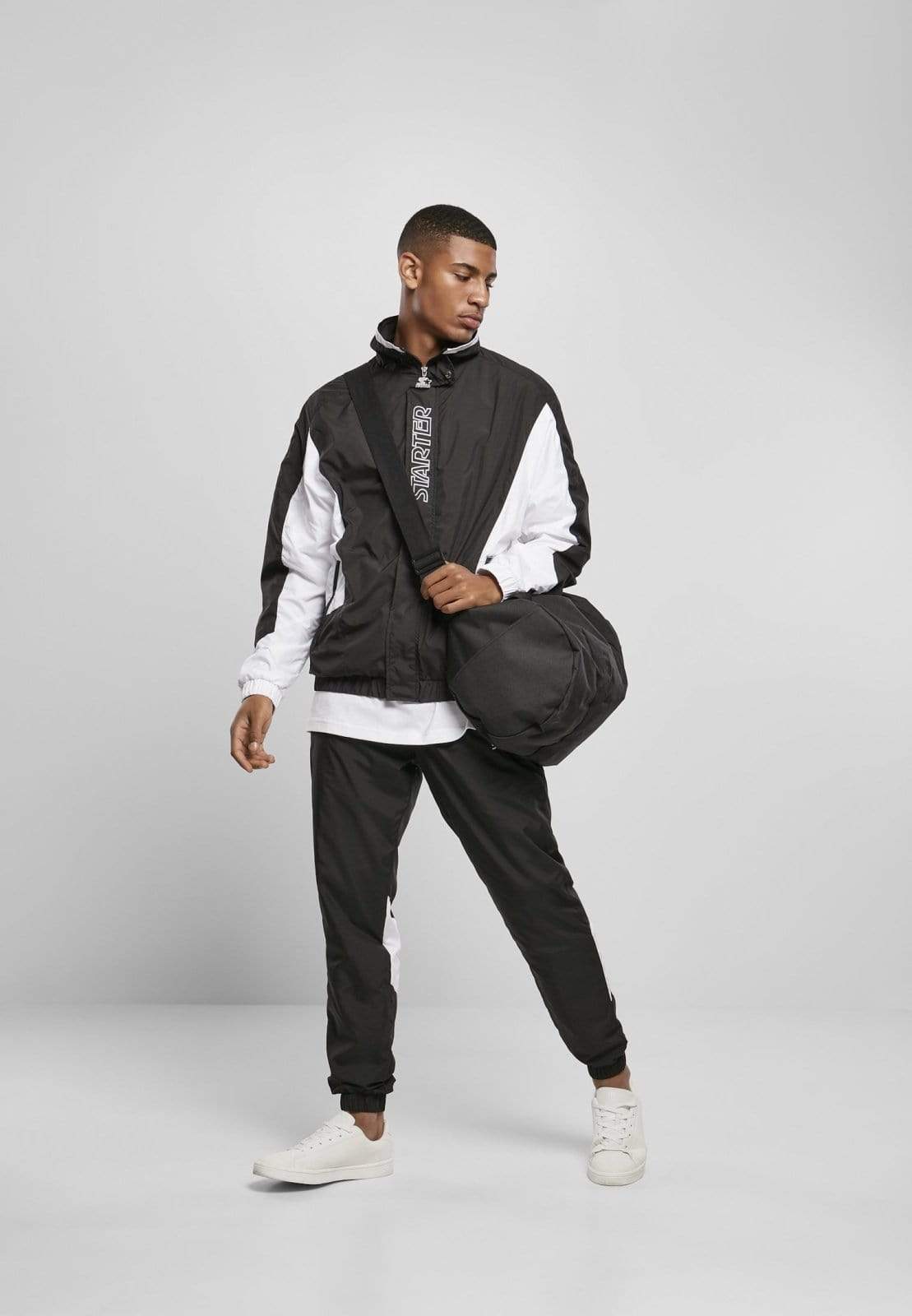 Callisto Men's Clothing Starter Track Jacket - Black/White