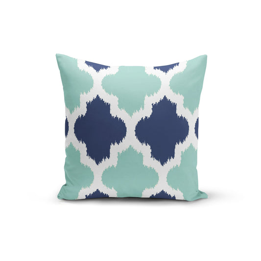 Orange Poppy Textiles & Pillows Teal Blue Geometric Pillow Cover