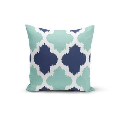 Orange Poppy Textiles & Pillows 18x18 / Multicolored Teal Blue Geometric Pillow Cover