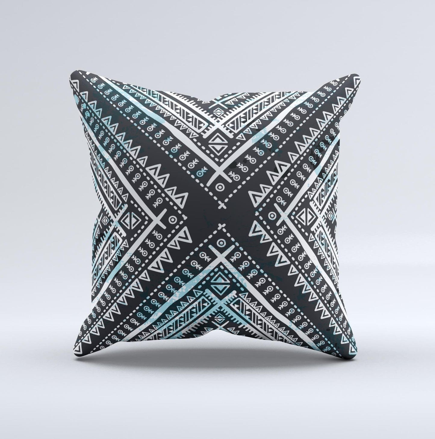 Blue Leto Bags & Wallets The Ethnic Aztec Navy Point ink-Fuzed Decorative Throw Pillow