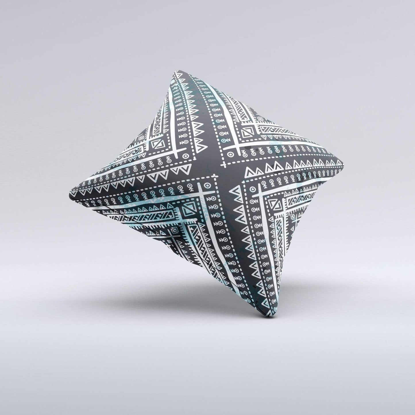 Blue Leto Bags & Wallets The Ethnic Aztec Navy Point ink-Fuzed Decorative Throw Pillow