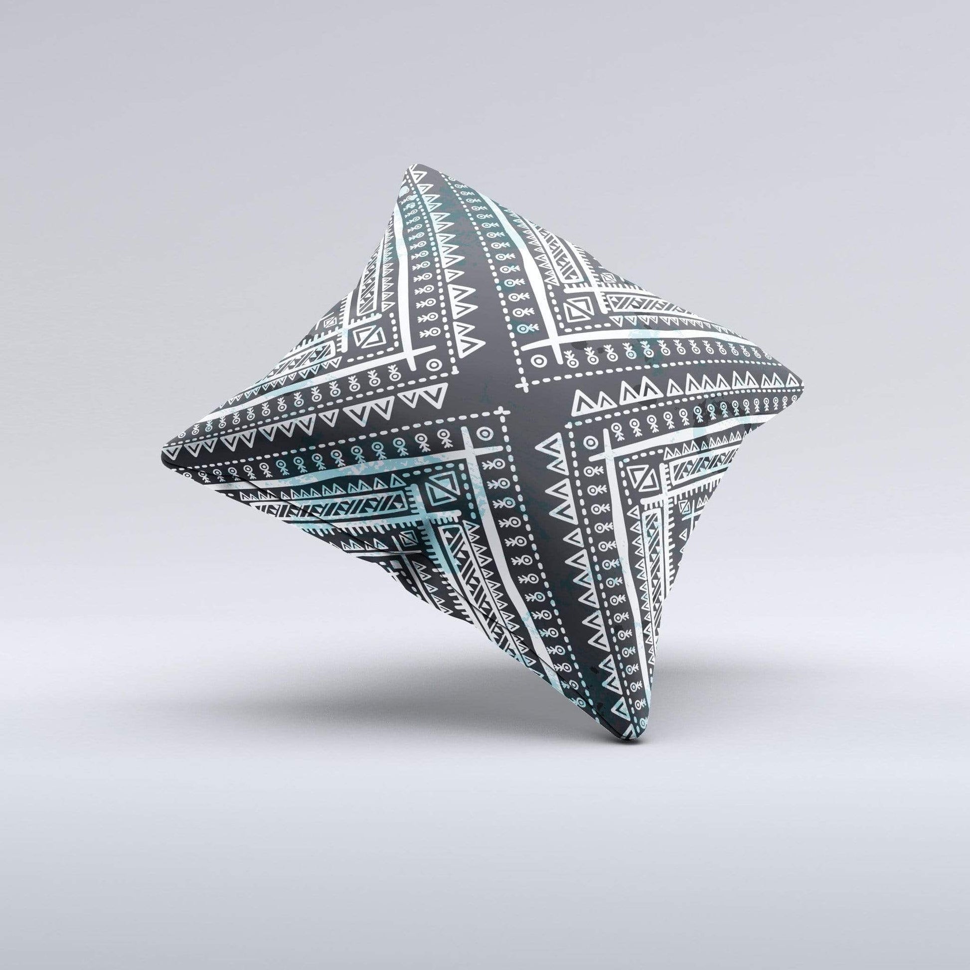 Blue Leto Bags & Wallets The Ethnic Aztec Navy Point ink-Fuzed Decorative Throw Pillow