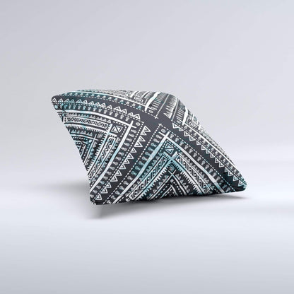 Blue Leto Bags & Wallets The Ethnic Aztec Navy Point ink-Fuzed Decorative Throw Pillow