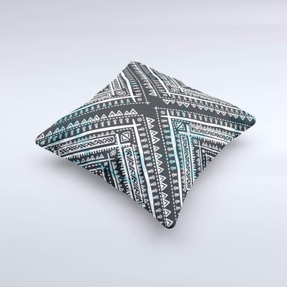 Blue Leto Bags & Wallets The Ethnic Aztec Navy Point ink-Fuzed Decorative Throw Pillow