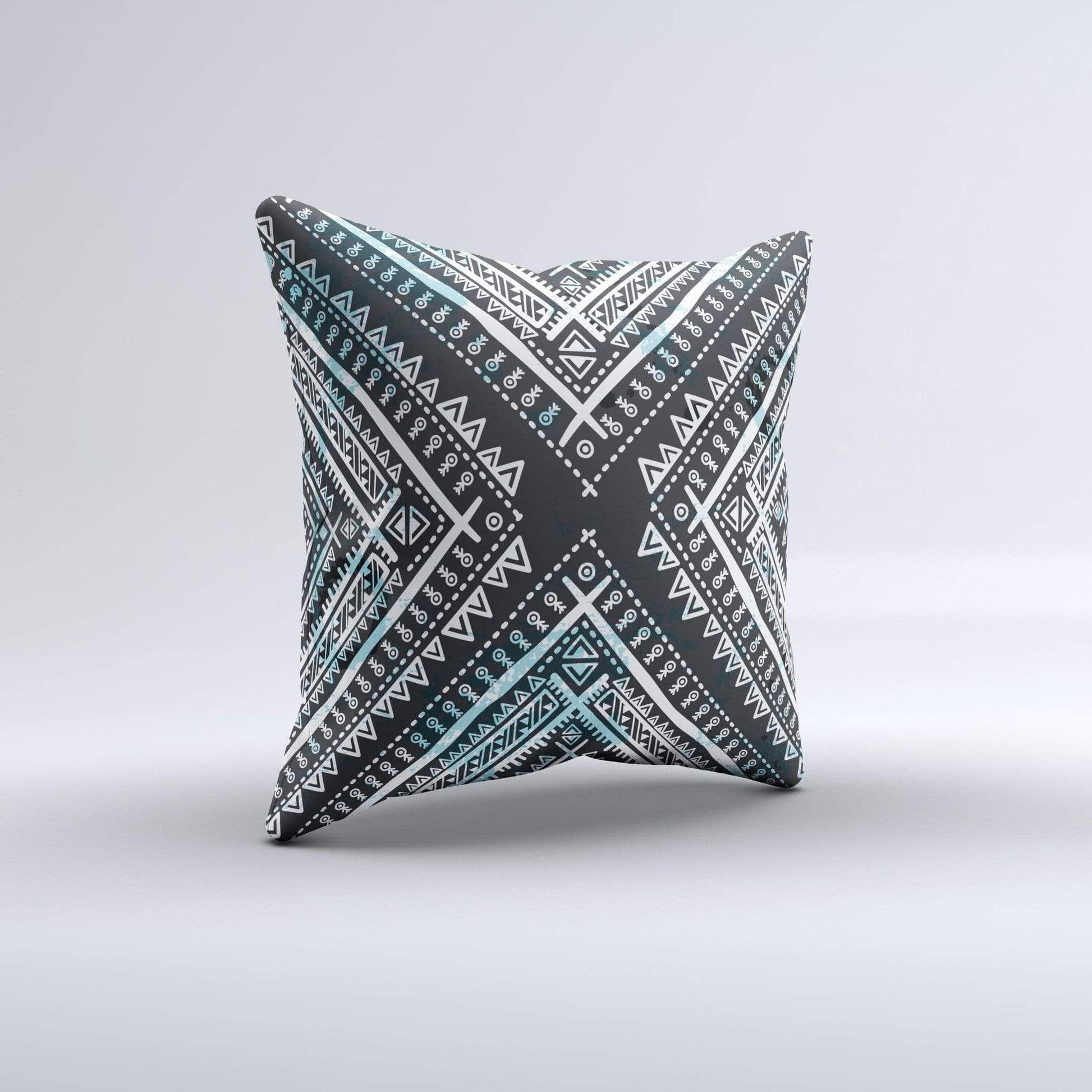 Blue Leto Bags & Wallets The Ethnic Aztec Navy Point ink-Fuzed Decorative Throw Pillow