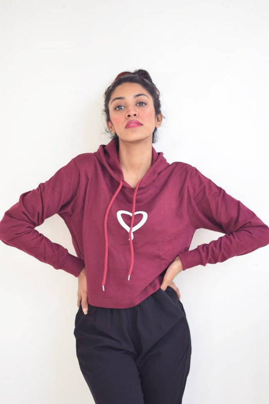 Glow Road Women's Clothing The Love Crop Hoodie For Women's