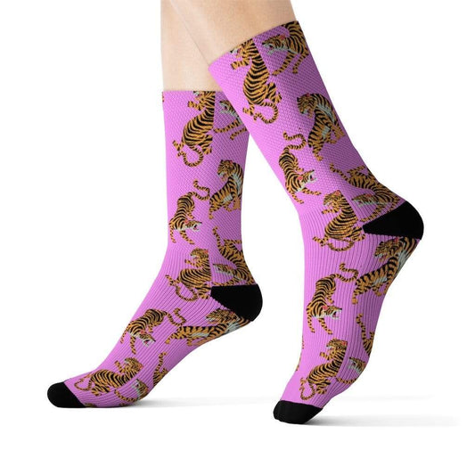 Yellow Pandora Socks Tiger Fun Novelty Socks Pink