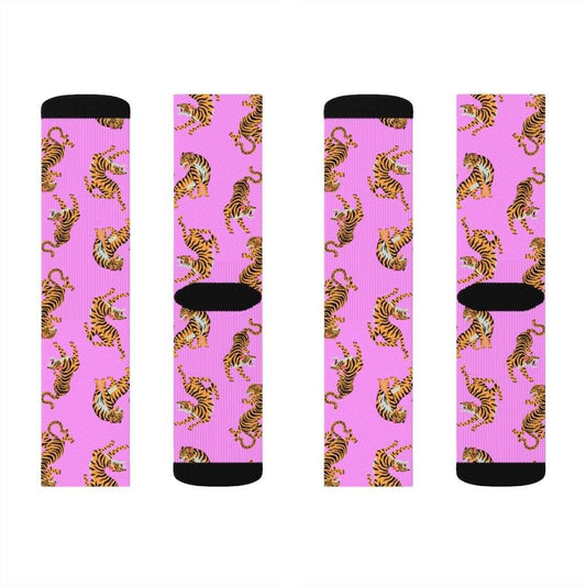 Yellow Pandora Socks Tiger Fun Novelty Socks Pink