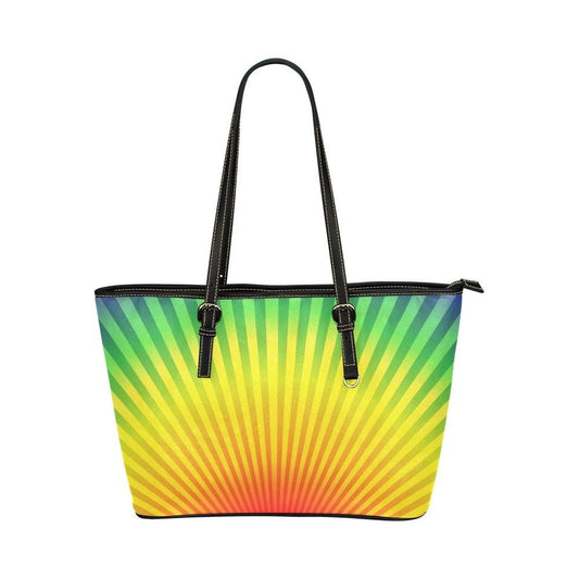 Grey Coco Handbags One Size Tote Bag, Leather Rainbow Radial Handbag