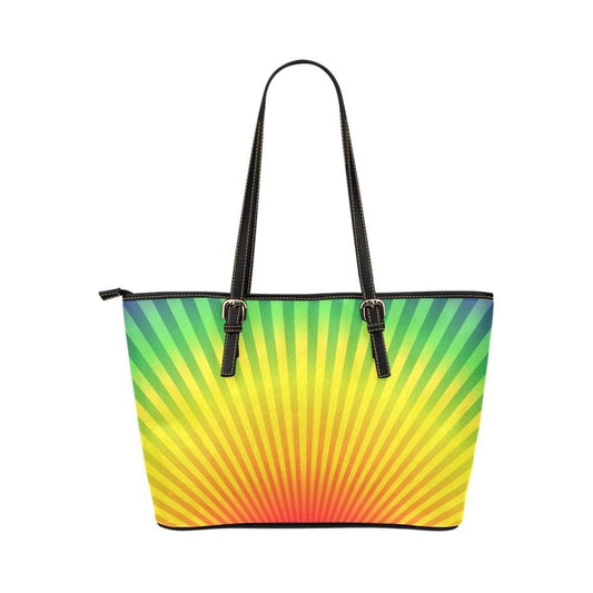 Grey Coco Handbags One Size Tote Bag, Leather Rainbow Radial Handbag