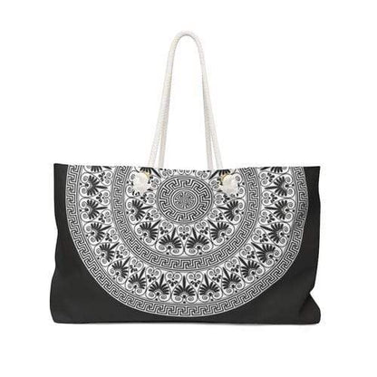 Grey Coco Handbags 24x13 Tote Bags, Black And White Bohemian Style Weekender Tote Bag
