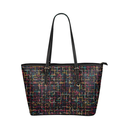 Grey Coco Handbags One Size Tote Bags, Black Colorful Stripped Style Bag