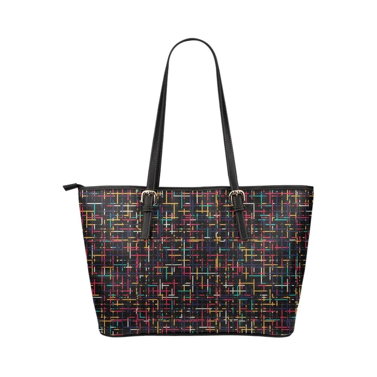 Grey Coco Handbags One Size Tote Bags, Black Colorful Stripped Style Bag