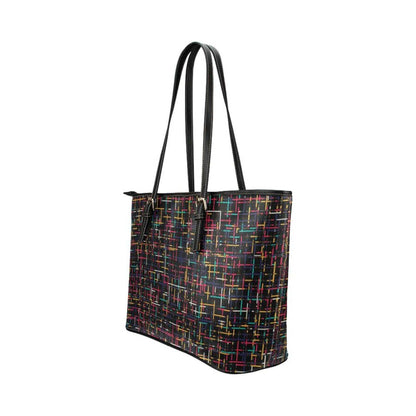 Grey Coco Handbags One Size Tote Bags, Black Colorful Stripped Style Bag