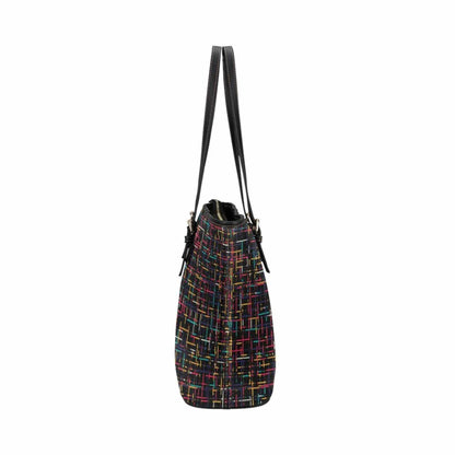 Grey Coco Handbags One Size Tote Bags, Black Colorful Stripped Style Bag