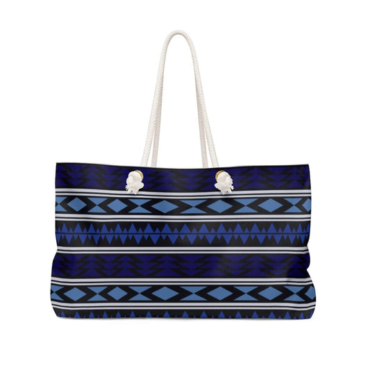 Grey Coco Handbags 24x13 Tote Bags, Dark Blue Bohemian Style Weekender Tote Bag