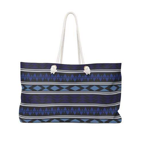 Grey Coco Handbags 24x13 Tote Bags, Dark Blue Bohemian Style Weekender Tote Bag