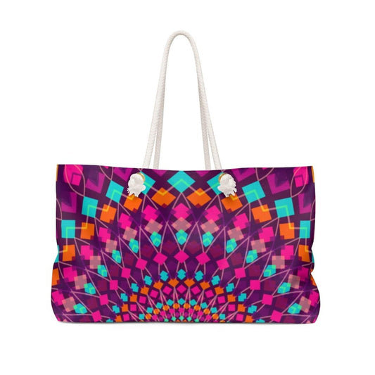 Grey Coco Activewear 24x13 Tote Bags, Kaleidoscope Style Weekender Tote Bag