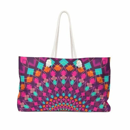 Grey Coco Activewear 24x13 Tote Bags, Kaleidoscope Style Weekender Tote Bag