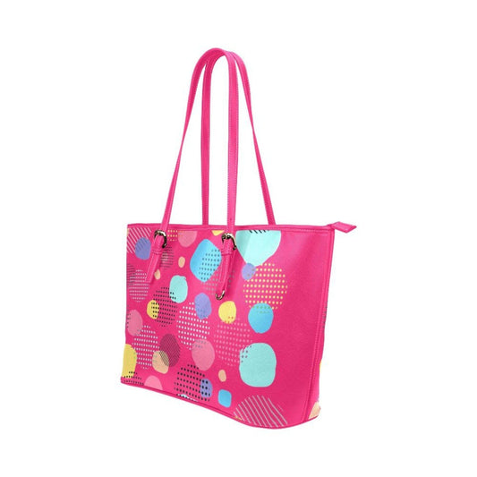 Grey Coco Handbags One Size Tote Bags, Multicolor Bubble Style Pink Leather Bag