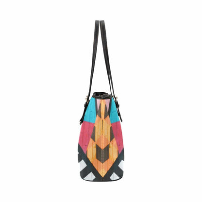 Grey Coco Handbags One Size Tote Shoulder Bag With Colorful Artistic Brick Design